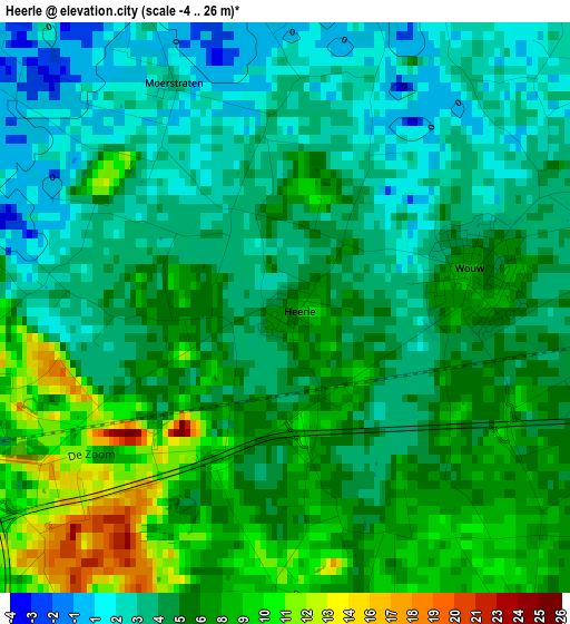 Heerle elevation map