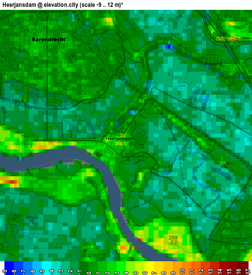 Heerjansdam elevation map