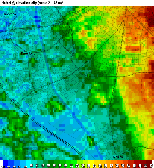 Hatert elevation map