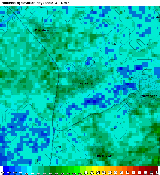 Harkema elevation map