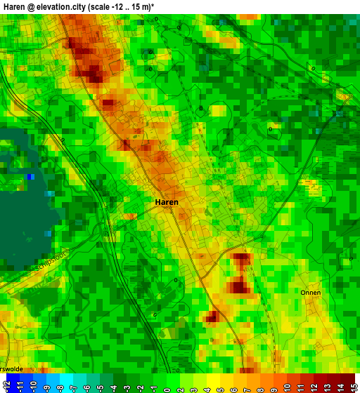 Haren elevation map