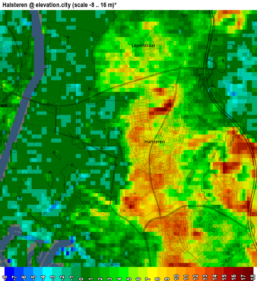 Halsteren elevation map