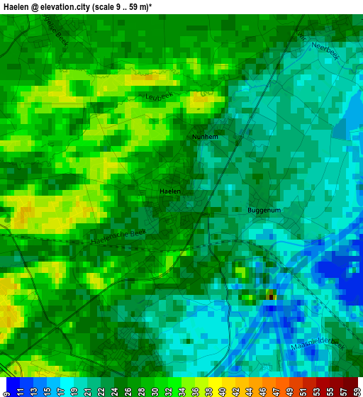 Haelen elevation map