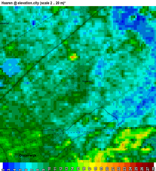 Haaren elevation map