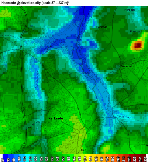 Haanrade elevation map