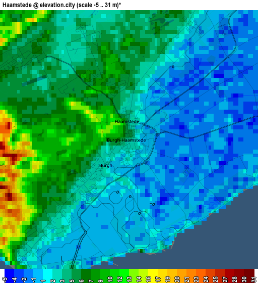 Haamstede elevation map