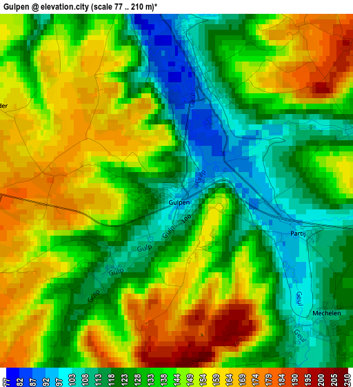 Gulpen elevation map