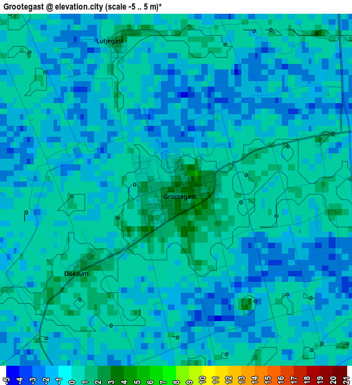 Grootegast elevation map