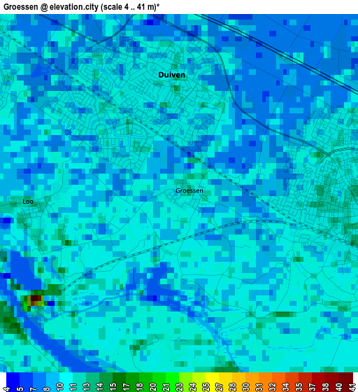 Groessen elevation map