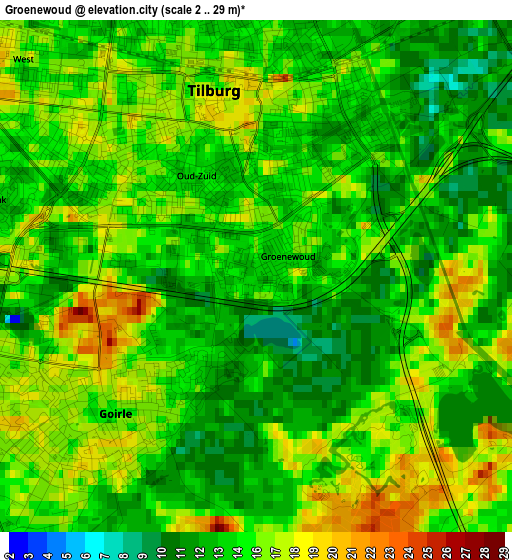 Groenewoud elevation map