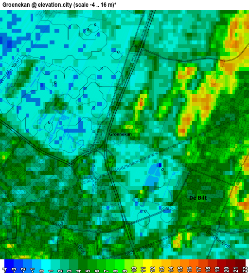 Groenekan elevation map