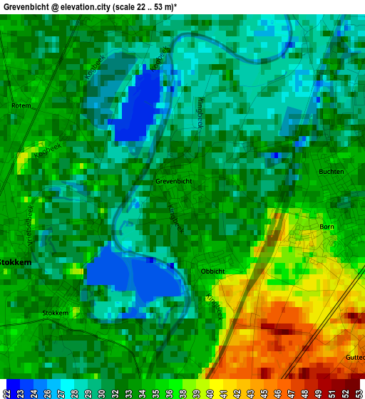 Grevenbicht elevation map