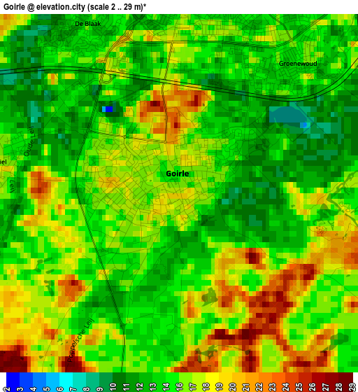 Goirle elevation map