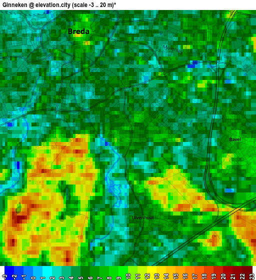 Ginneken elevation map