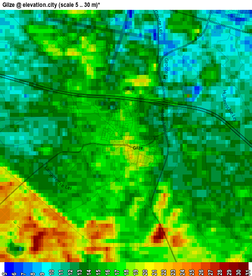 Gilze elevation map