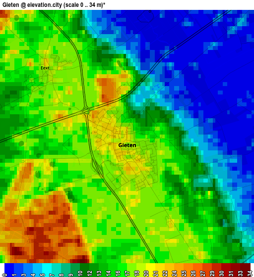 Gieten elevation map