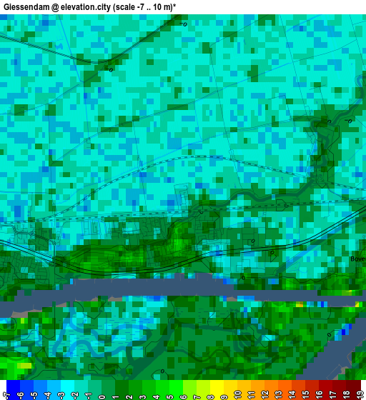 Giessendam elevation map