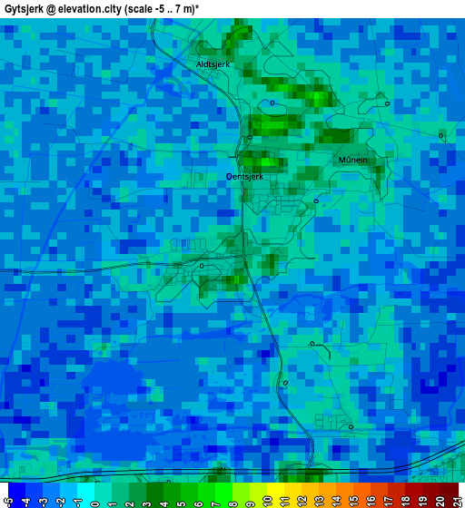 Gytsjerk elevation map