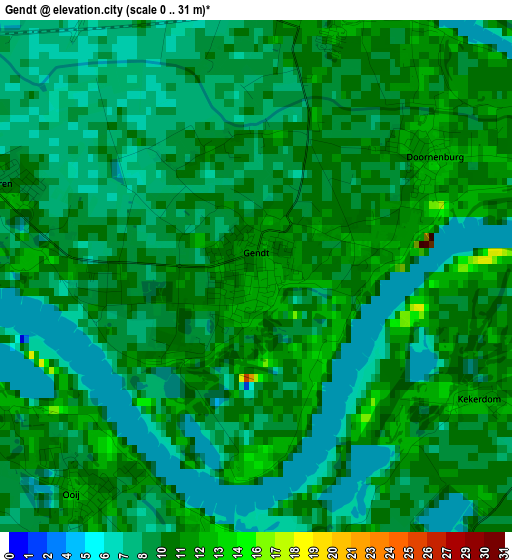 Gendt elevation map