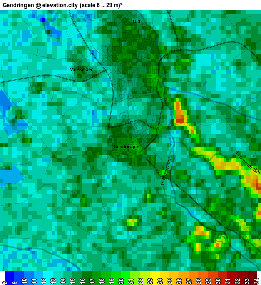 Gendringen elevation map