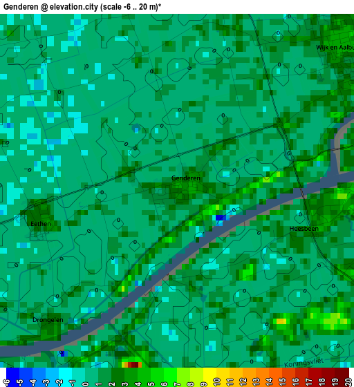 Genderen elevation map