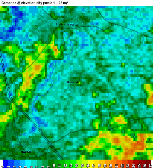 Gemonde elevation map