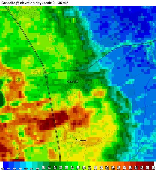 Gasselte elevation map