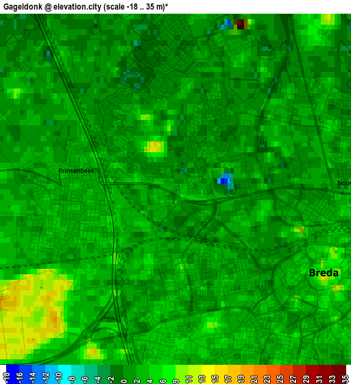 Gageldonk elevation map