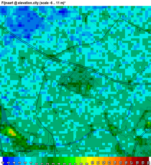 Fijnaart elevation map