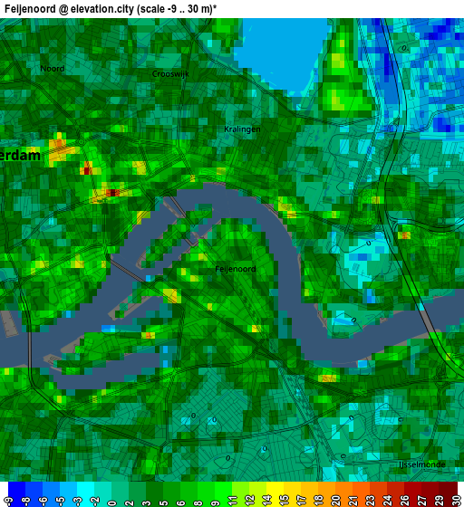 Feijenoord elevation map