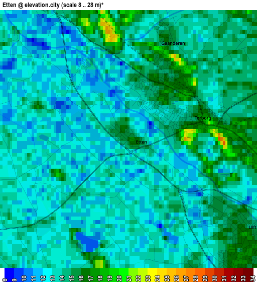 Etten elevation map