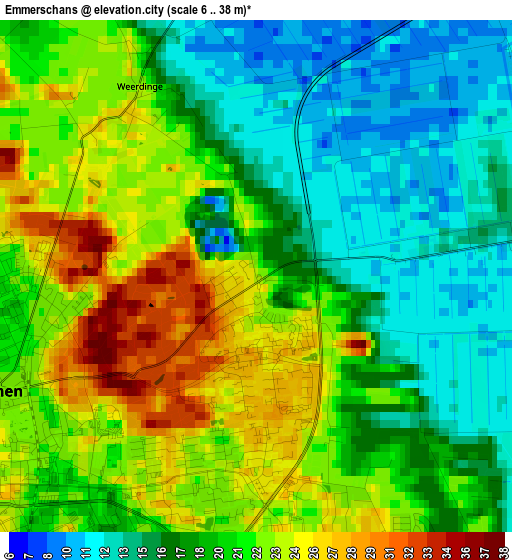 Emmerschans elevation map