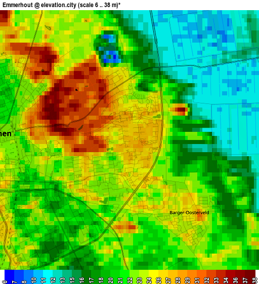 Emmerhout elevation map