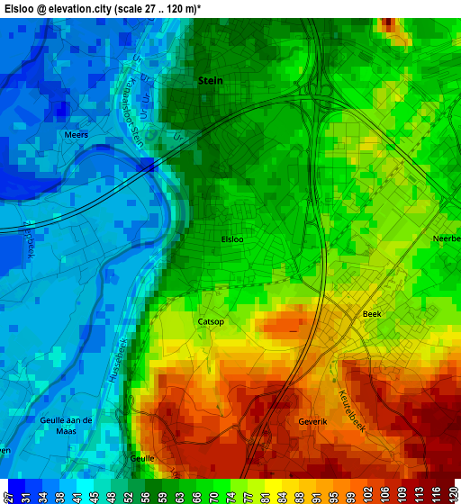 Elsloo elevation map