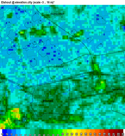 Elshout elevation map