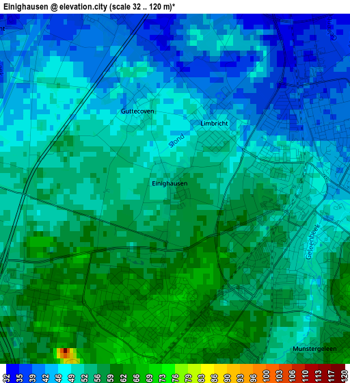 Einighausen elevation map
