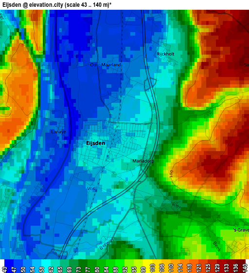 Eijsden elevation map