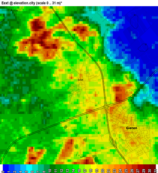 Eext elevation map