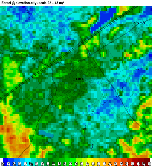 Eersel elevation map