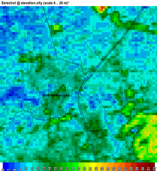 Eerschot elevation map