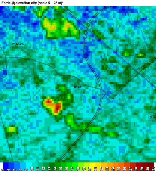 Eerde elevation map