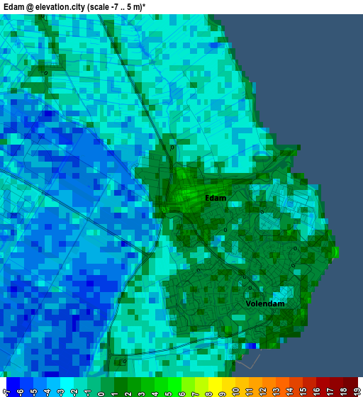 Edam elevation map