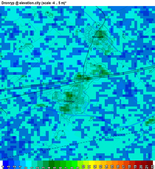 Dronryp elevation map