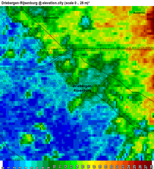 Driebergen-Rijsenburg elevation map