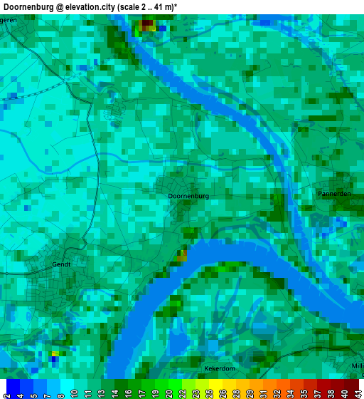 Doornenburg elevation map