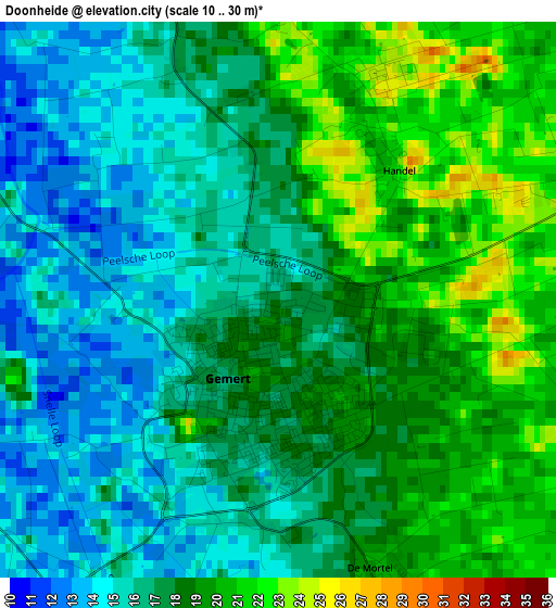 Doonheide elevation map