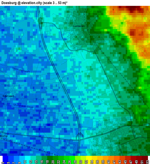 Doesburg elevation map