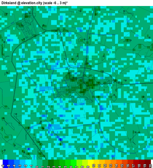 Dirksland elevation map