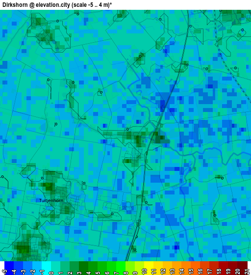 Dirkshorn elevation map