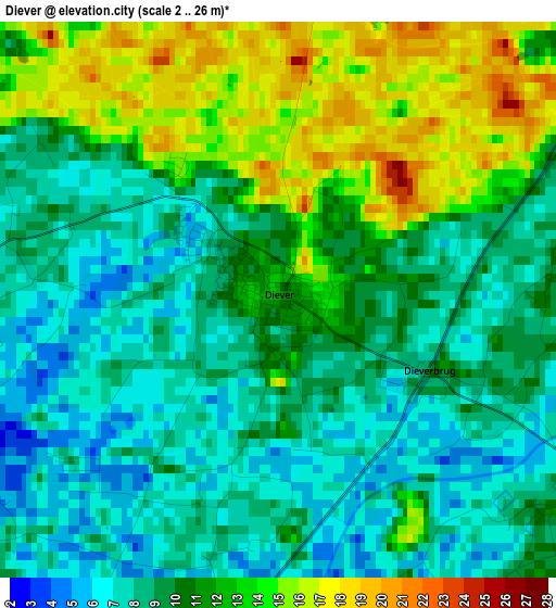 Diever elevation map